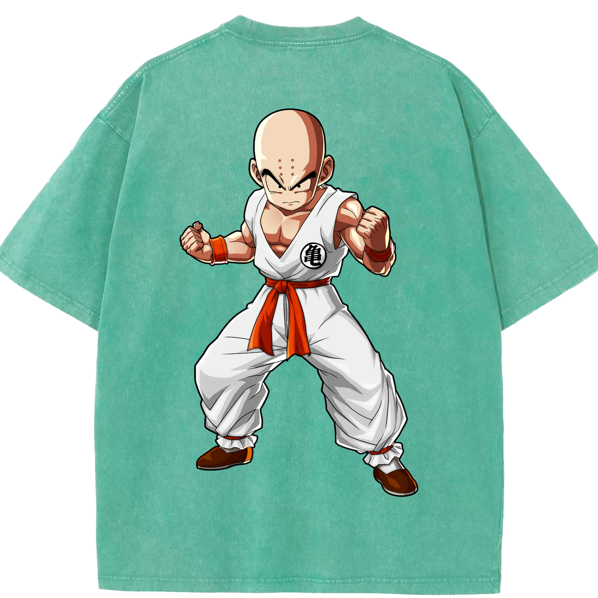 （画像用） ドラゴンボール クリリン DRAGON BALL krillin 綿100% ヴィンテージ風 半袖Tシャツ（背面プリント）